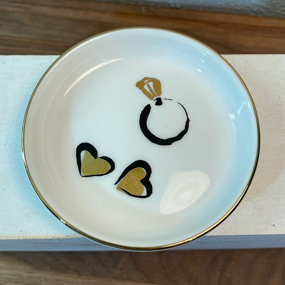Kate Spade Lenox Gold and Black Ring Dish
